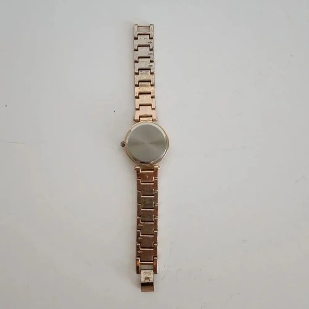 Gold Rose Quartz Analog Crystal Watch *flaw